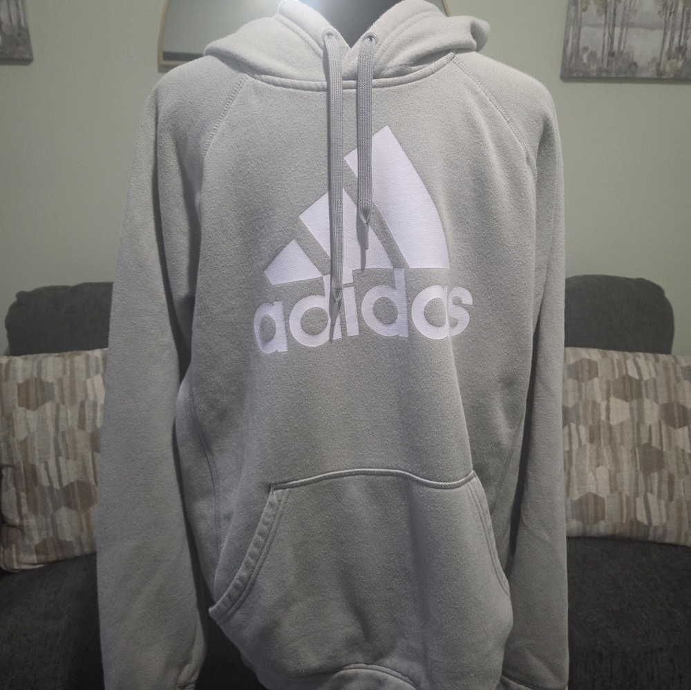 Adidas Light Green Gray Men's Hoodie